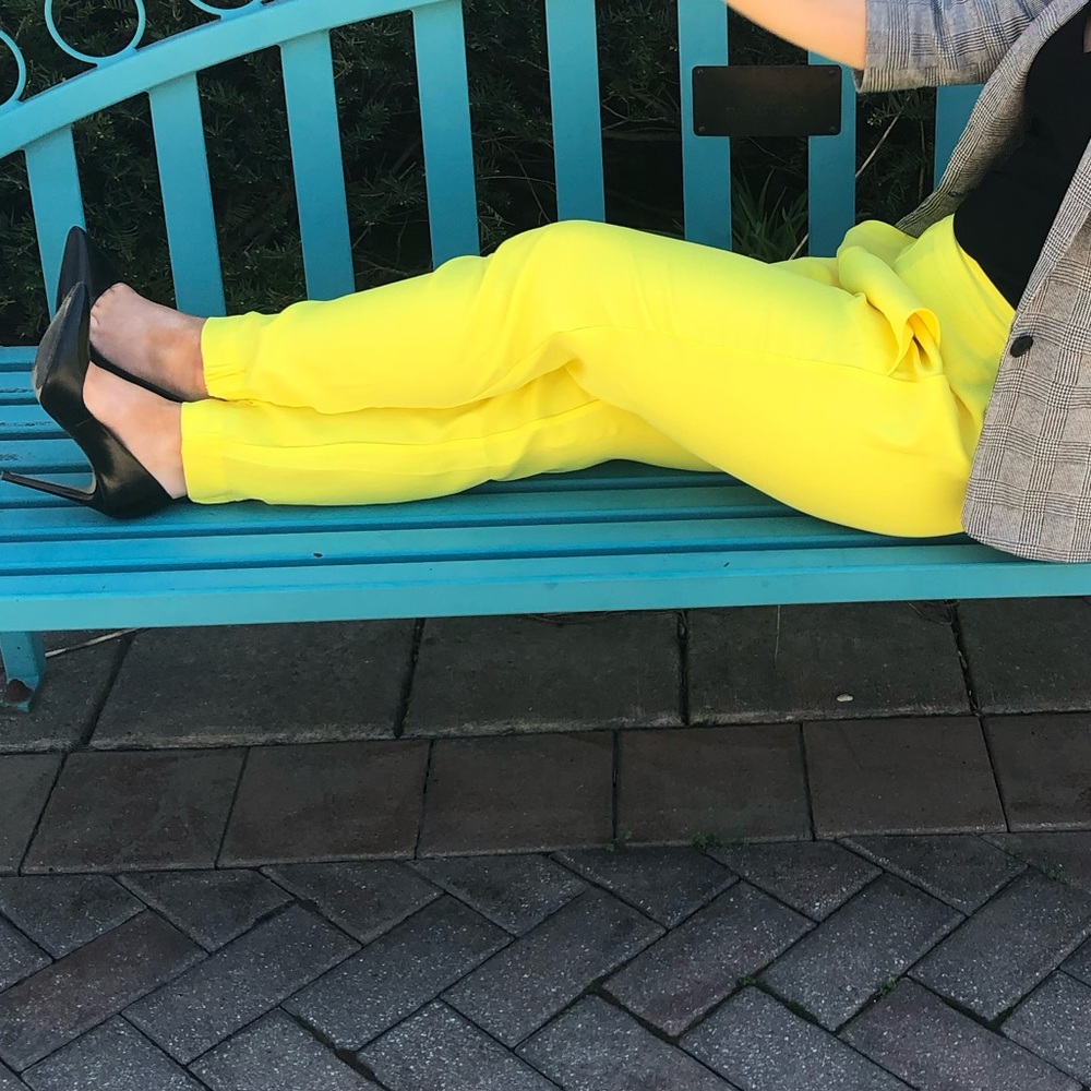 Express x Olivia Culpo Yellow Joggers